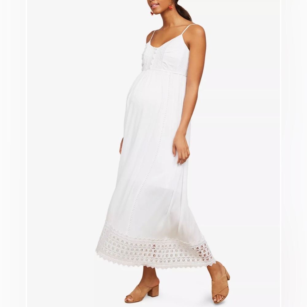 Motherhood Lace Trim Maternity Dress